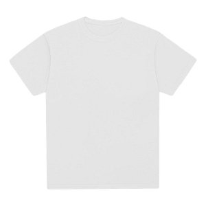 Camiseta básica  UNISSEX  Branco  fio 26.1 penteado reforço na gola - 210 G -  Modelagem Streetwear - Gola canelada 2x1 .