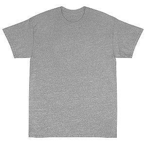 Camiseta básica  UNISSEX Cinza mescla claro fio 30.1 penteado reforço na gola - 170 G -  Modelagem Surfwear - Gola canelada 1x1 .
