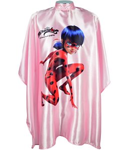 Capa para Cortar Cabelo infantil Estampada em Cetim - Ladybug