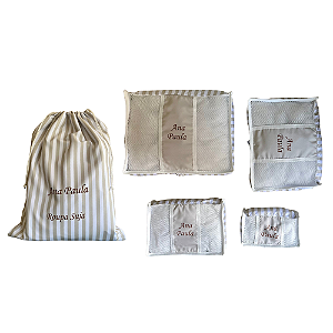 Kit Organizador de Mala Personalizado Premium - 5 Peças