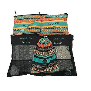 KIT VIAGEM PERSONALIZADO: 2 ENVELOPES LOOK DO DIA + 2 NECESSAIRES + SAQUINHO