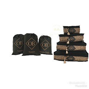 KIT ORGANIZADOR DE MALA PERSONALIZAD0, COM TASSEL - 7 PÇS