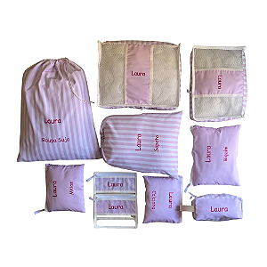 Kit 9 Peças Organizadores de Mala com Tela | Personalizado