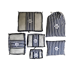 KIT ORGANIZADOR DE MALA PREMIUM PERSONALIZADO 6 PEÇAS: SUA VIAGEM COM ELEGÃNCIA E PRATICIDADE
