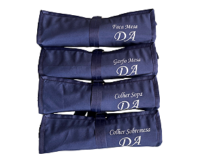 Kit Organizador de Faqueiro 4 Peças Personalizado com Iniciais | Você Escolhe os Talheres | Ágile Ateliê
