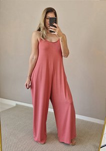 Macacão comprido viscolycra goiaba