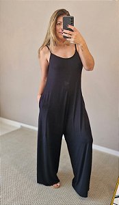 Macacão comprido viscolycra preto