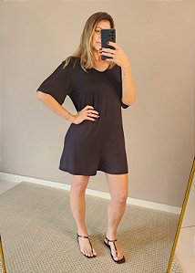 Macacão curto viscolycra preto