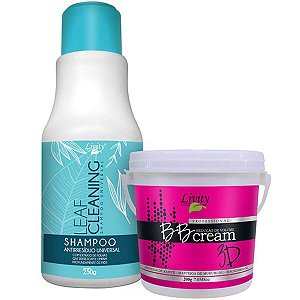 Kit Progressiva BB Cream 3D Capilar BTX Livity 200g + Shampoo Antirresíduo Leaf Cleaning Livity 250ml