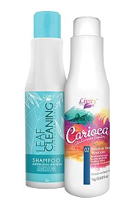 Kit Escova Progressiva Carioca + Shampoo Antirresíduo Leaf Cleaning Livity 1l