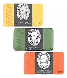 Kit 3 Unidades Sabonete Masculino em Barra 180g Giorno Uomo