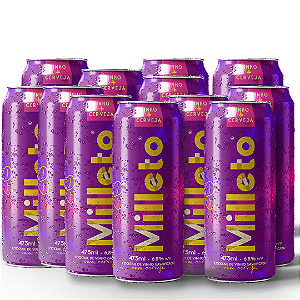 Milleto Chopp de Vinho | Pack 12 Latas 473ml | Fusão Inovadora de Cerveja Artesanal e Vinho Tinto
