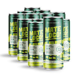 Mate Loco - Bebida Mista com Rum, Mate, Guaraná & Limão (7,8% Teor Alcoólico) Lata 350 ml - CX C/12 Latas