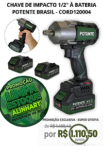 CHAVE DE IMPACTO 1/2" À BATERIA POTENTE BRASIL - CORD120004