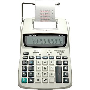 Calculadora de Impressão Semiprofissional 12 Dígitos Procalc Branca Bivolt - LP25