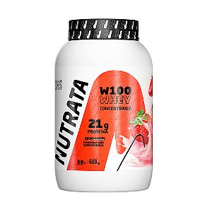 Nutrata W100 Whey Concentrado 900g - Strawberry Milkshake
