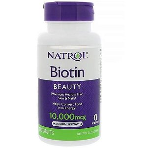 Biotina Natrol 10000 Mcg 100 Tablets Saúde Unha Cabelos Pele