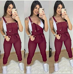 Macacão feminino macaquinho jogger bengaline lycra roupas moda