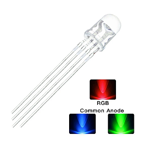 LED 5mm alto brilho RGB com 4 terminais