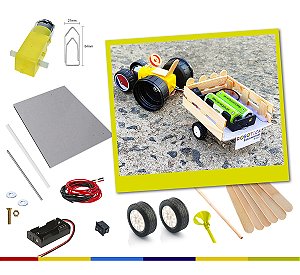 Mini Trator com Carretinha DIY - Kit Educação Maker