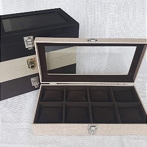 Porta Relógios Oito Divisões com expositor