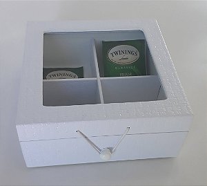 Caixa Chá 4 divisões Branca