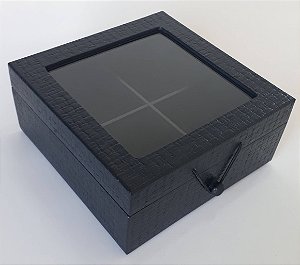 Caixa Chá 4 divisões Preta