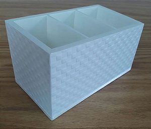 Porta controle remoto 3 divisões Branco