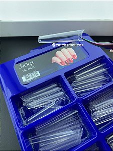 Tips Bailarina Curvatura C Extra Longa Transparente com 100 Sioux