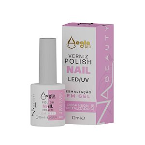 Esmalte em Gel Nabeauty Rosa Neon Metalizado Aegla Pro