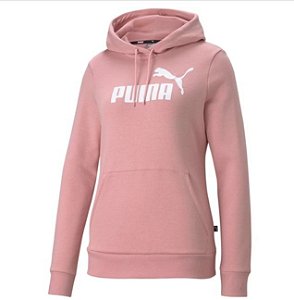 MOLETOM FEMININO PUMA ESS LOGO HOODIE ROSA - Lace Sneakers