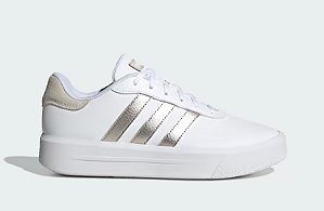 Tenis Adidas Court Plataforma Branco com Prata