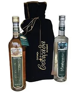 Kit Cachaça Cobiçada Sensation 700ml Ouro 4 anos + prata + saquinho de veludo