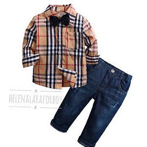 Conjunto Camisa c/ manga e Calça jeans