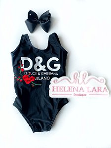 Maiô s/ manga preto D&G