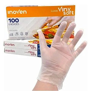 LUVA DESCARTAVEL VINISOFT SEM PÓ C/ 100 UNIDADES