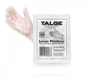 LUVA DESCARTAVEL TRANSPARENTE  C/ 100 UNIDS