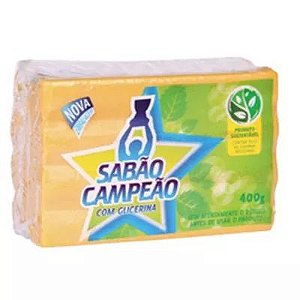 SABÃO EM  BARRA COMUM CAMPEÃO C/ 400 GR