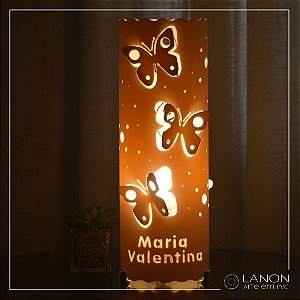 Luminária de mesa decorativa - Borboletas 3D - Amarela