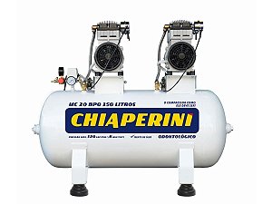 Compressor Odontológico 20 Pcm 150 Litros Isento de óleo 220v - MC 20 BPO RV 150 L Chiaperini
