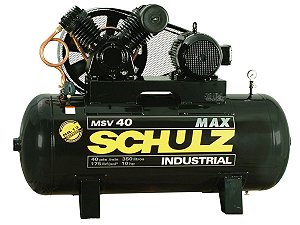 COMPRESSOR DE AR SCHULZ - MSV 40/350 MAX - 40 PES 350 LITROS 175 LIBRAS 220/380V TRIF