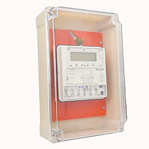 Kit Caixa e Relógio Medidor Energia Bifásico Vector 4PA