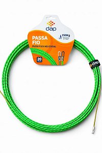 Guia Passa Fio Verde Helicoidal 20mts 150kg