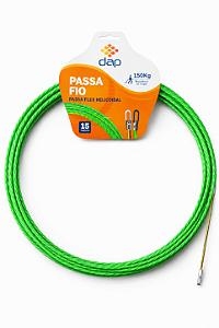 Guia Passa Fio Helicoidal Verde 15mts 150kg