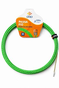 Guia Passa Fio Helicoidal Verde 15mts 150kg