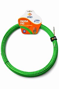 Espia Guia Sonda Passa Fio Helicoidal Verde 30mts 150kg