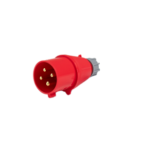 Plugue 32A 3P +T Vermelho - Plugue Macho Industrial com Prensa Cabo