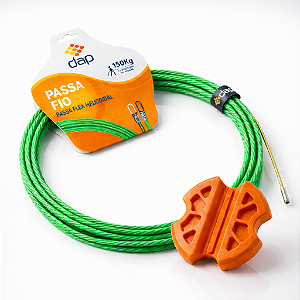 Kit Passa Fio Sonda Helicoidal Verde 10metros + Garra Auxiliar Puxa Cabo