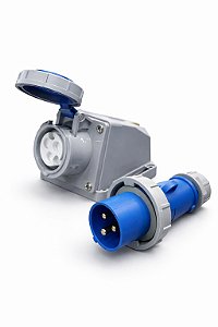 Kit Plug E Tomada Acoplador Industrial 16a 2p+t 6h Ip67 220v
