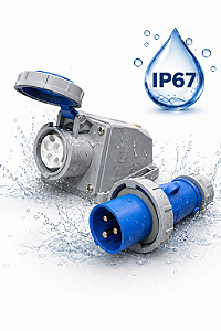 Kit Plug E Tomada Acoplador Industrial 16a 2p+t 6h Ip67 220v